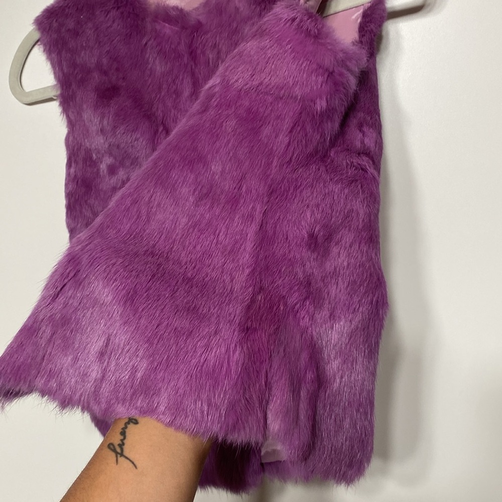 Purple Rabbit Fur Vest - Picture 5 of 11